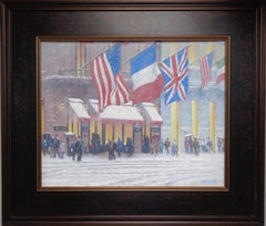New York City, Ölgemälde Michael Budden, 5th Avenue, Winter Cartier, New York City
