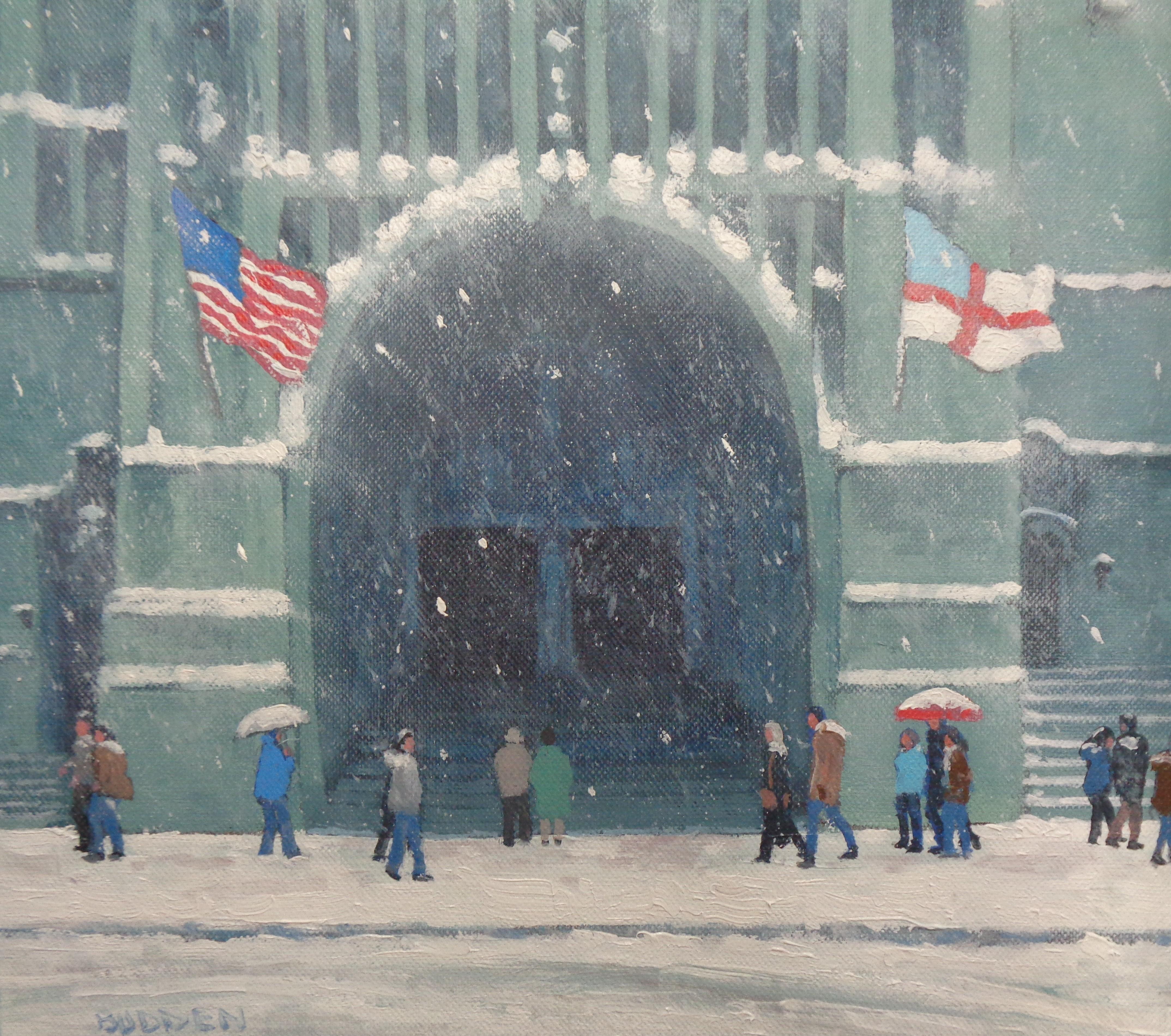 5th Avenue Winter, St Thomas Church  is an oil painting  on canvas panel by award winning contemporary artist Michael Budden. 5th Avenue is obviously a favorite spot to hit while visiting NYC and has many iconic images for sure.  I enjoy playing