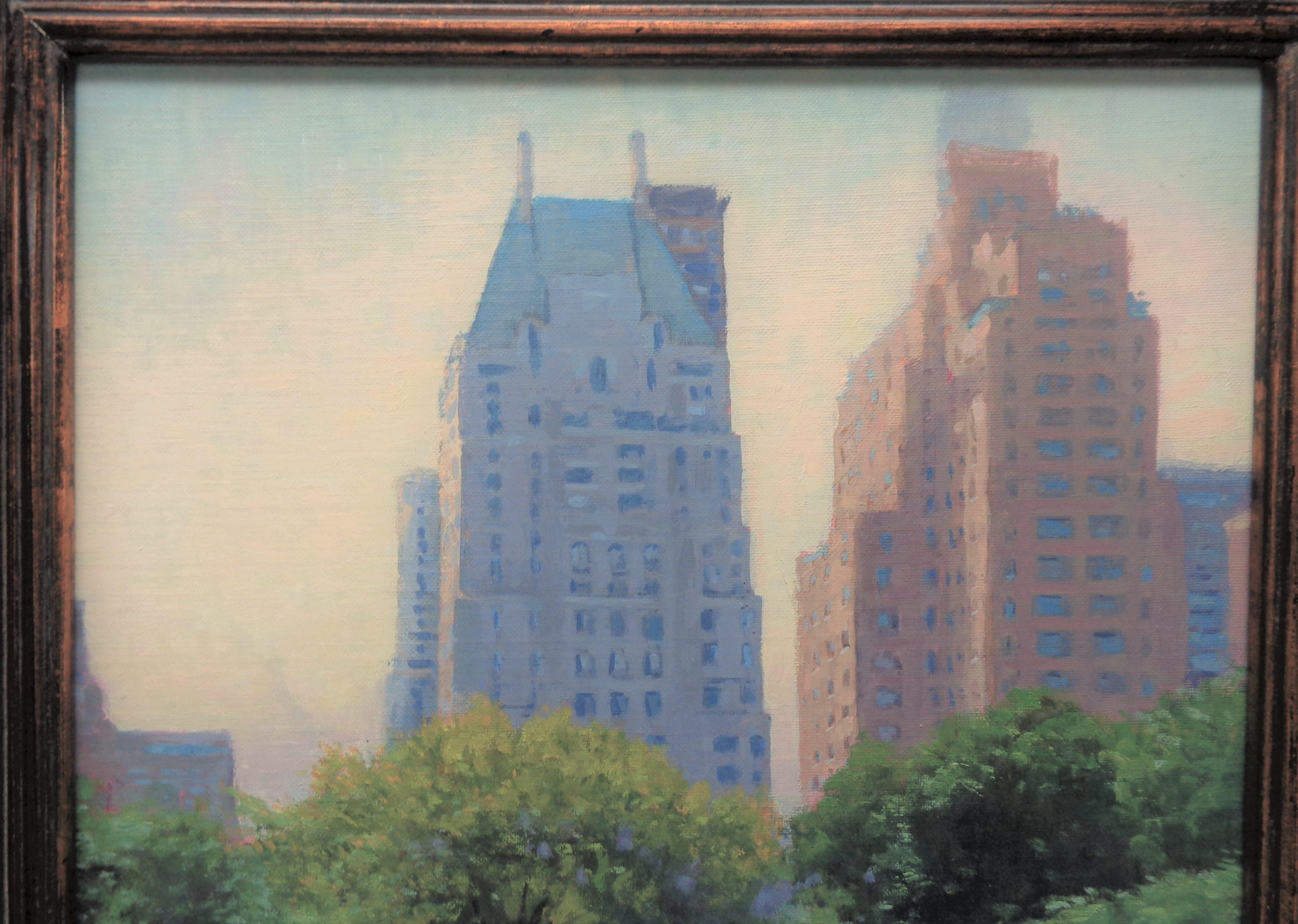  New York City Oil Painting Michael Budden Summertime Central Park For Sale 1