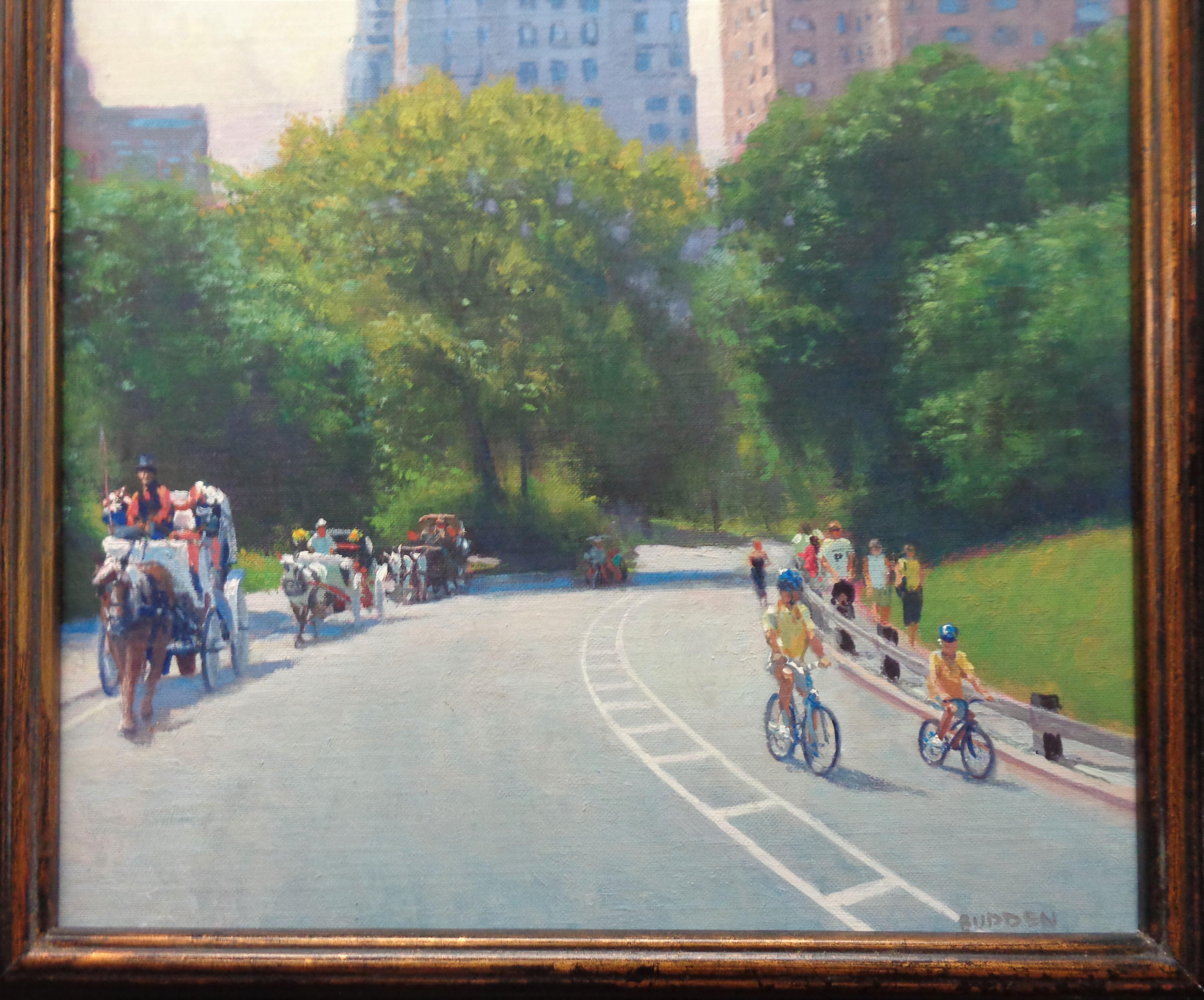  New York City Oil Painting Michael Budden Summertime Central Park For Sale 3