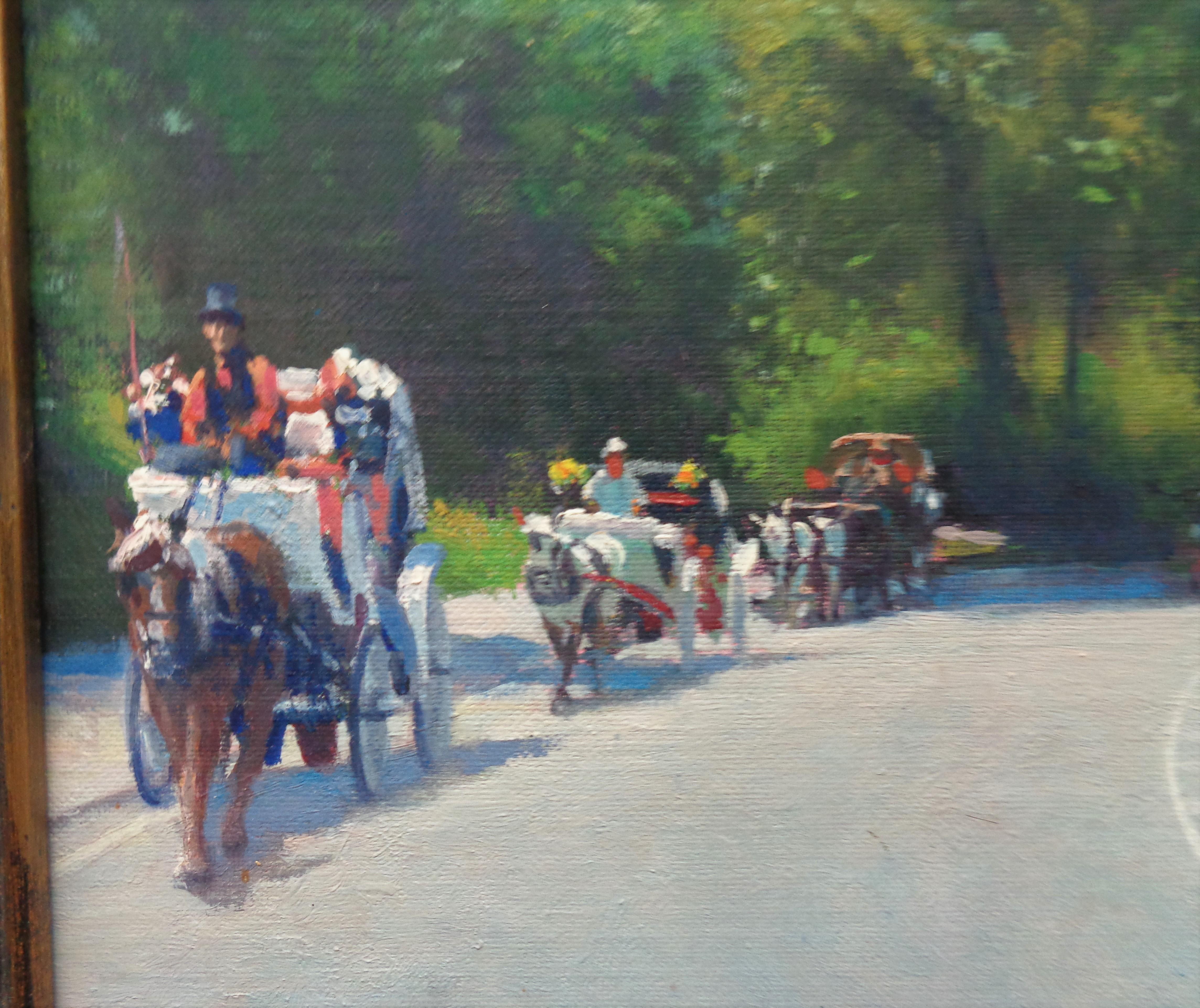 New York City Oil Painting Michael Budden Summertime Central Park For Sale 5