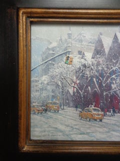 New York City Painting Calvary Church Park Avenue by Michael Budden Winter Flag