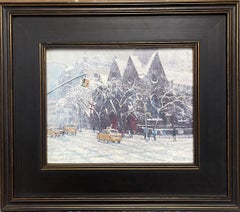 New York City Painting Calvary Church Park Avenue by Michael Budden Winter Flag