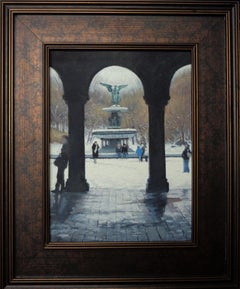  New York City Painting Michael Budden Bethesda Fountain Angel of the Waters
