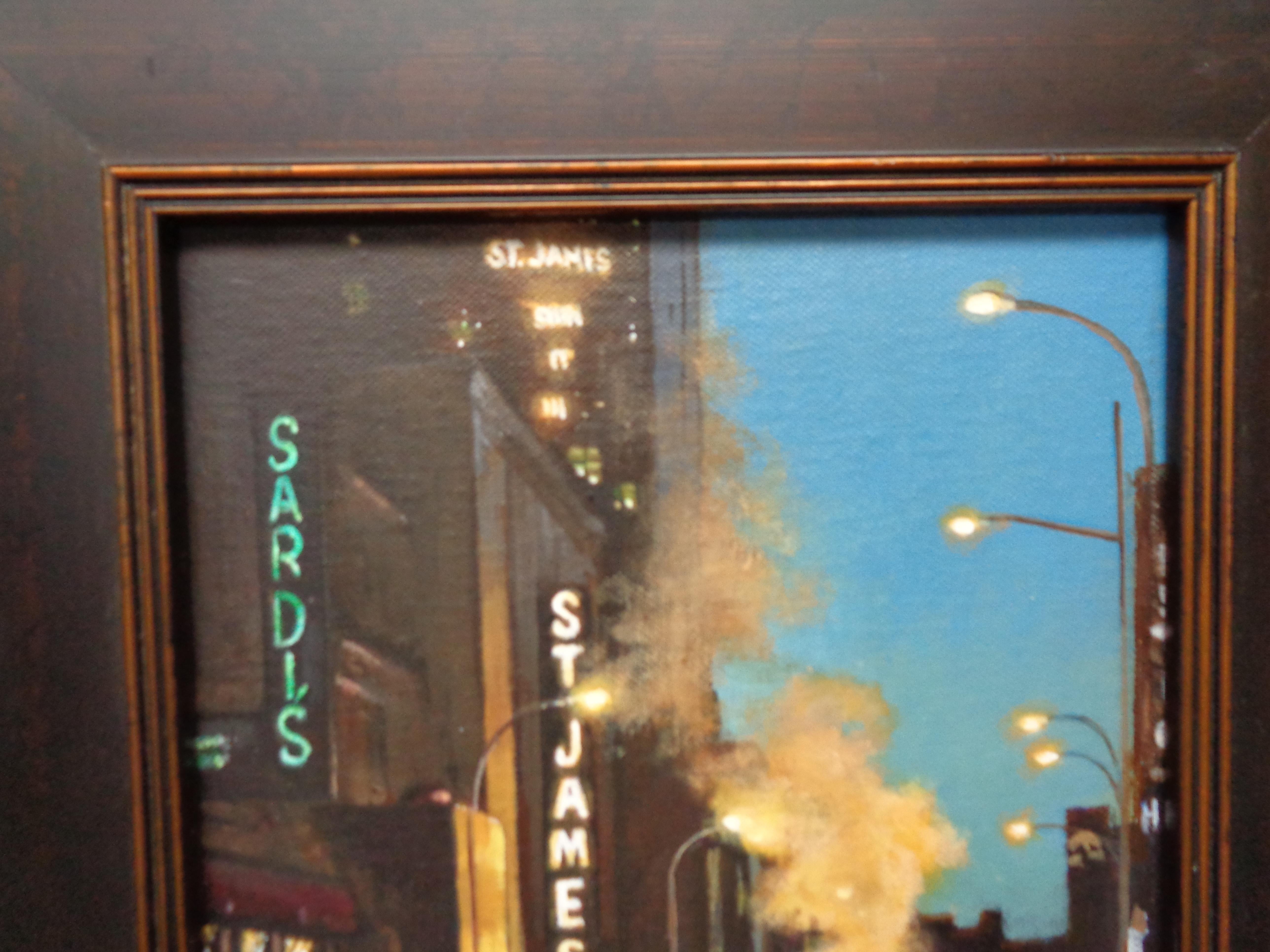  New York City Painting Michael Budden Evening On Broadway St James & Sardis For Sale 1