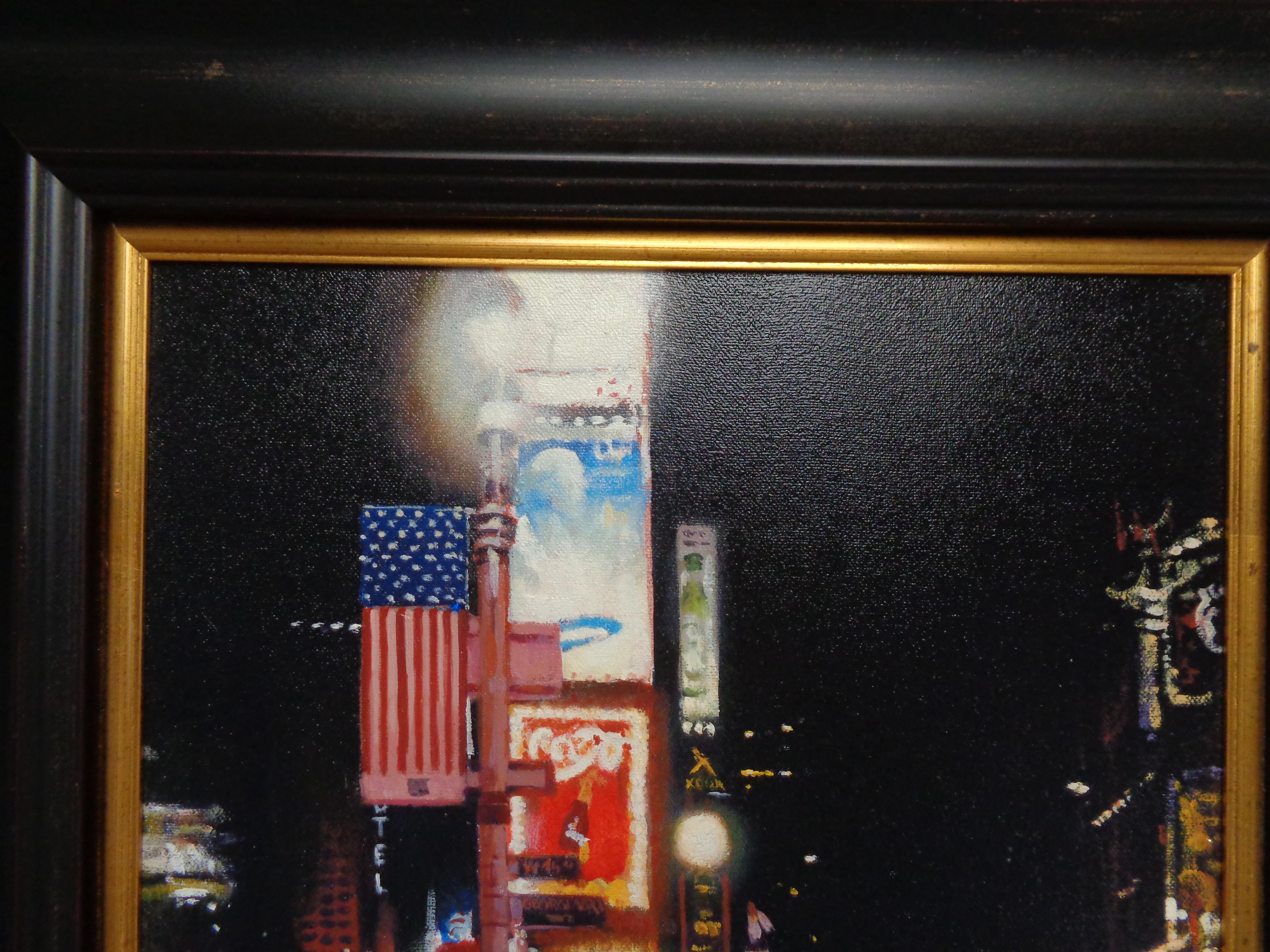  New York City Painting Times Square, Nocturne by Michael Budden  For Sale 1
