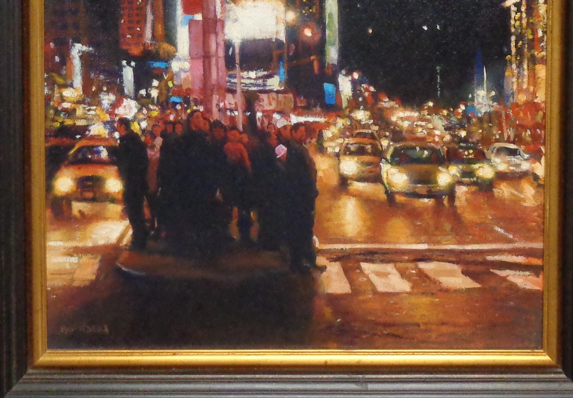  New York City Painting Times Square, Nocturne by Michael Budden  For Sale 3
