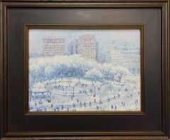  New York City Snow Oil Painting Michael Budden Winter Union Square