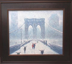  Peinture urbaine Winter Brooklyn Bridge de Michael Budden 