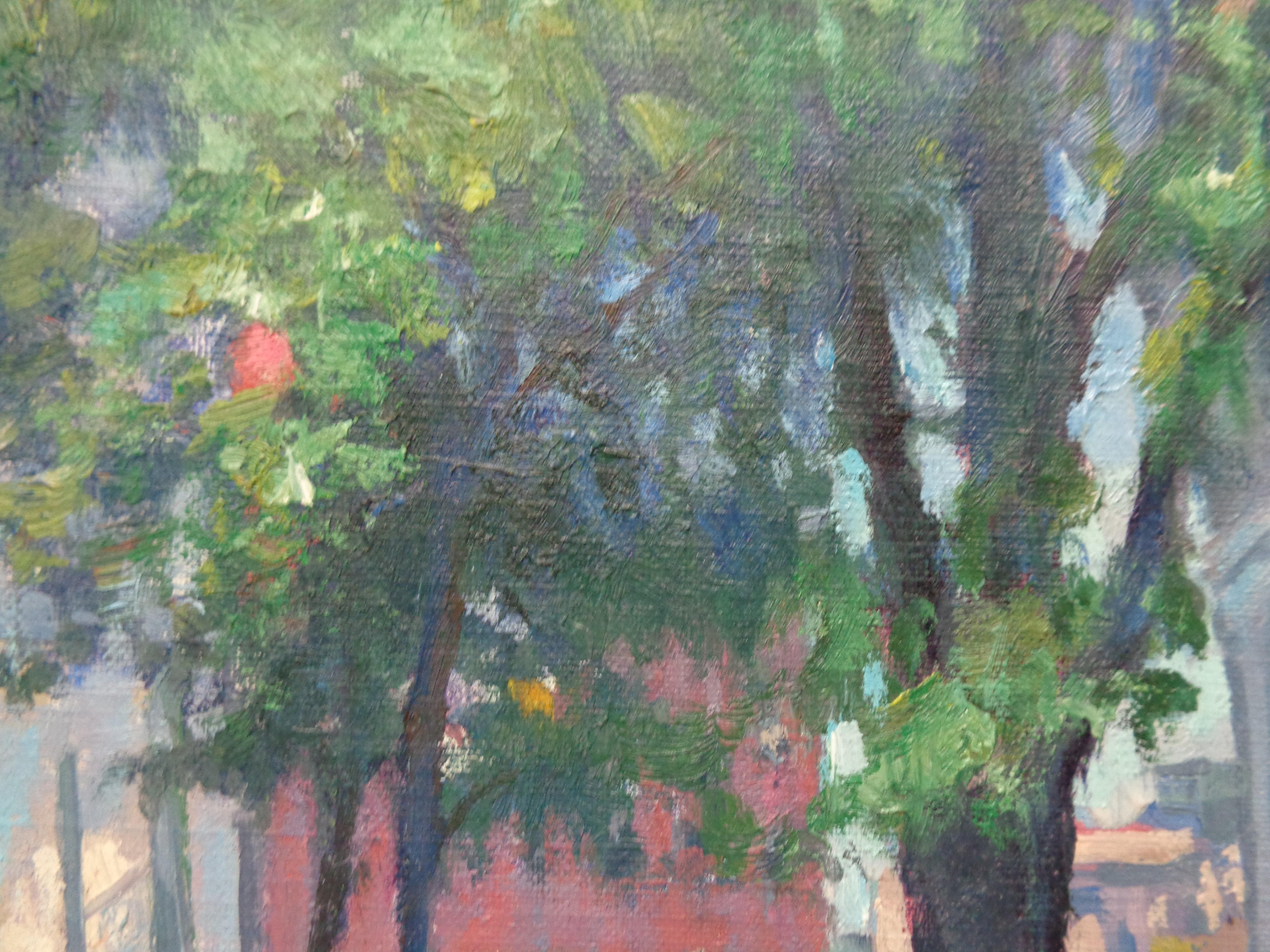  New York City Washington Square Spring 5th Avenue Oil Painting Michael Budden  For Sale 1