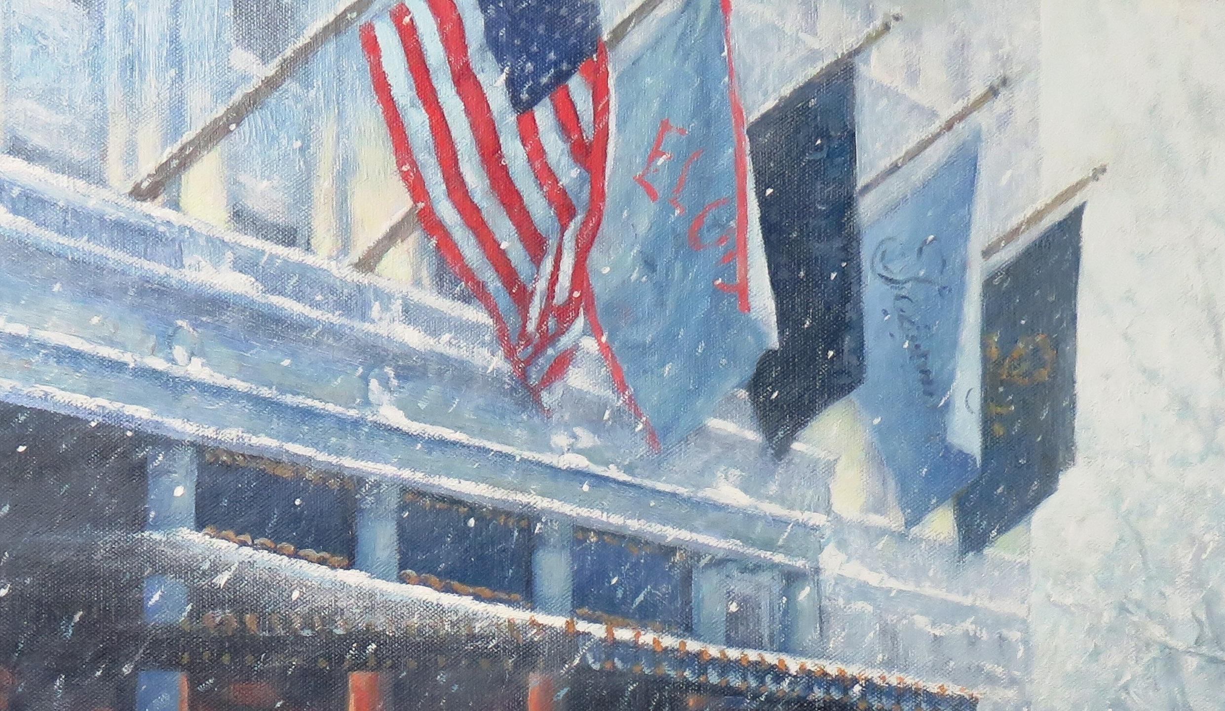 New York City Winter Landscape Plaza Hotel Oil Painting by Michael Budden 4