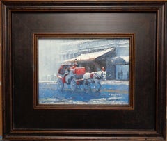 New York City Winter Snow Central Park Carriage Ride Oil Painting Michael Budden