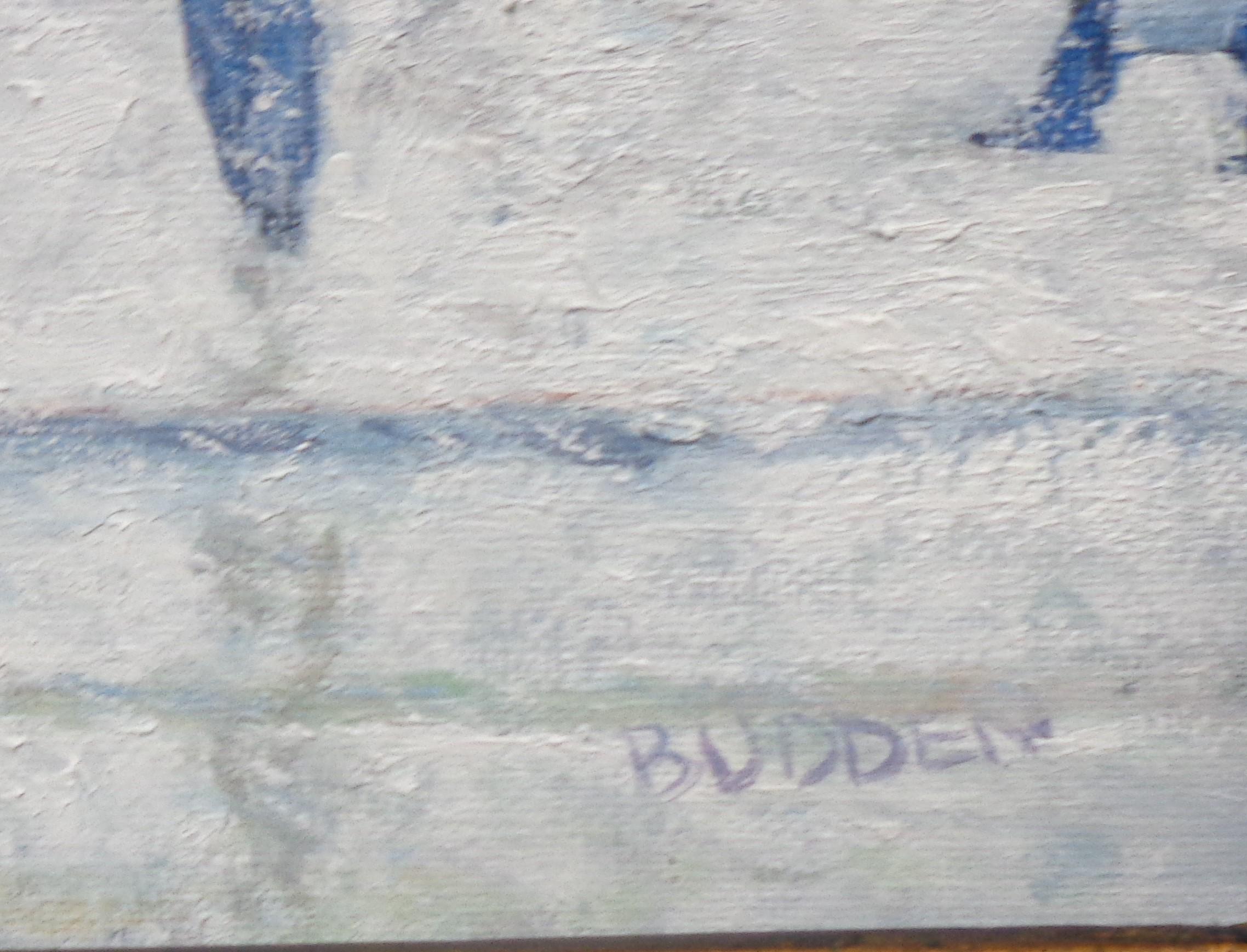 Nueva York Invierno Nieve Pintura Michael Budden A lo largo de la Quinta Avenida en venta 7
