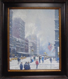 New York City Winter Snow Painting Michael Budden Along Fifth Avenue