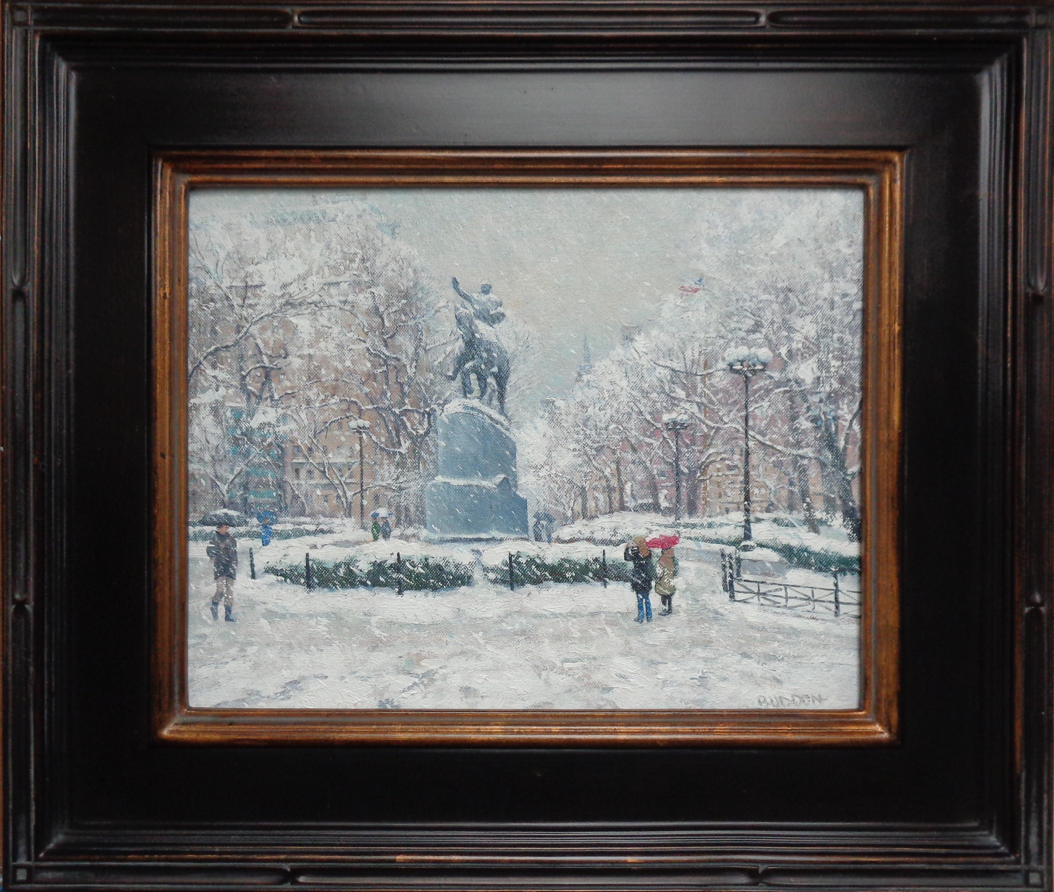  New York City Winter Snow Painting Michael Budden Winter At Union Square Park
