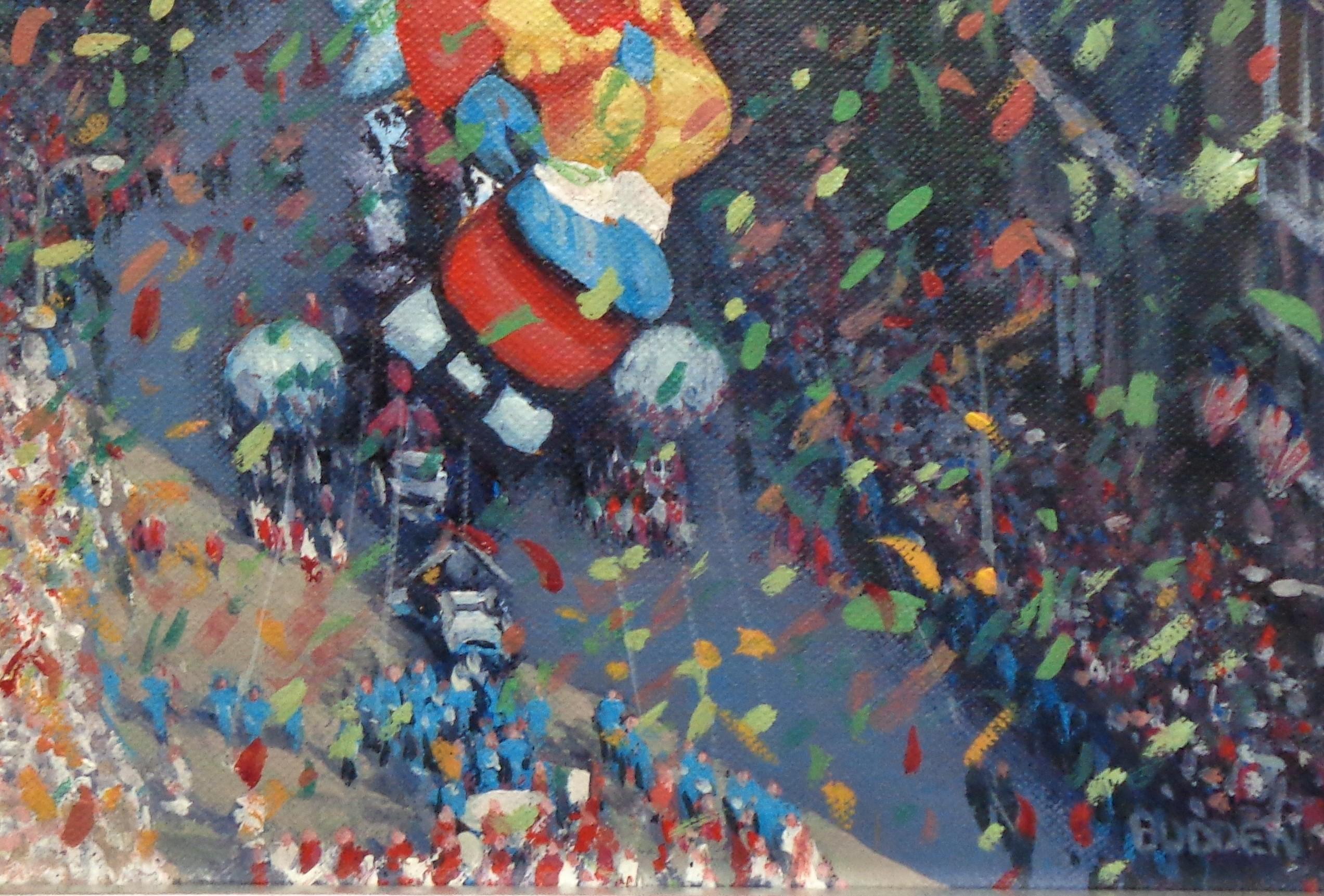   NYC Landscape Oil Painting Michael Budden Macy's Parade Series Bart Simpson 3