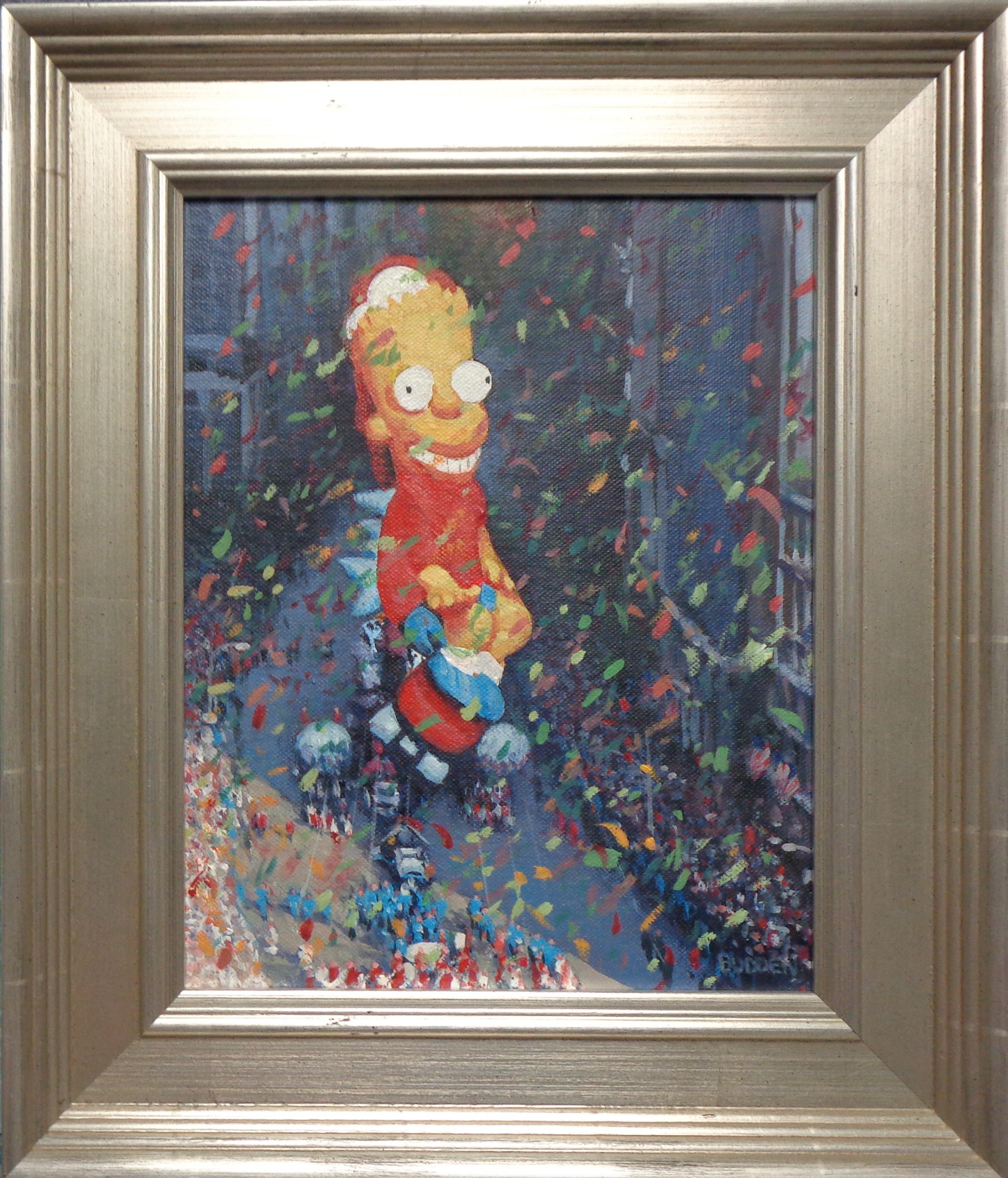 Macy's Bart Simpson
Part of a series of 11 paintings.
An oil painting on canvas panel by award winning contemporary artist Michael Budden that showcases images from the Macy's Thanksgiving Parade, NYC. The image measures 10 x 8 unframed and 13.75 x