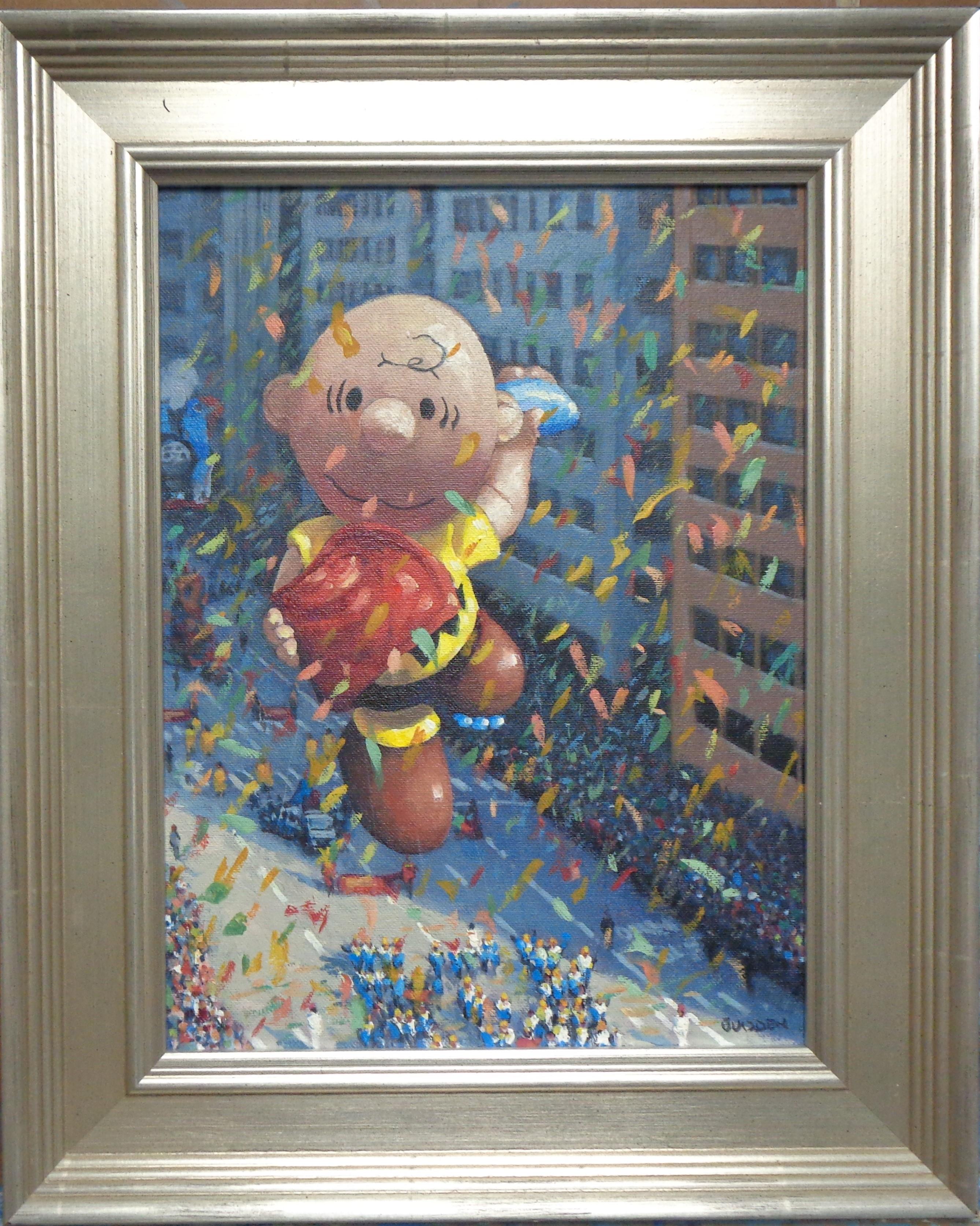 Macy's Charlie Brown
Part of a series of 11 paintings.
An oil painting on canvas panel by award winning contemporary artist Michael Budden that showcases images from the Macy's Thanksgiving Parade, NYC. The image measures 12 x 9 unframed and 15.75 x