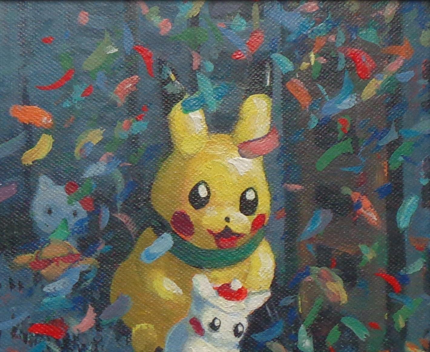   NYC Landscape Oil Painting Michael Budden Macy's Parade Series Pikachu For Sale 3