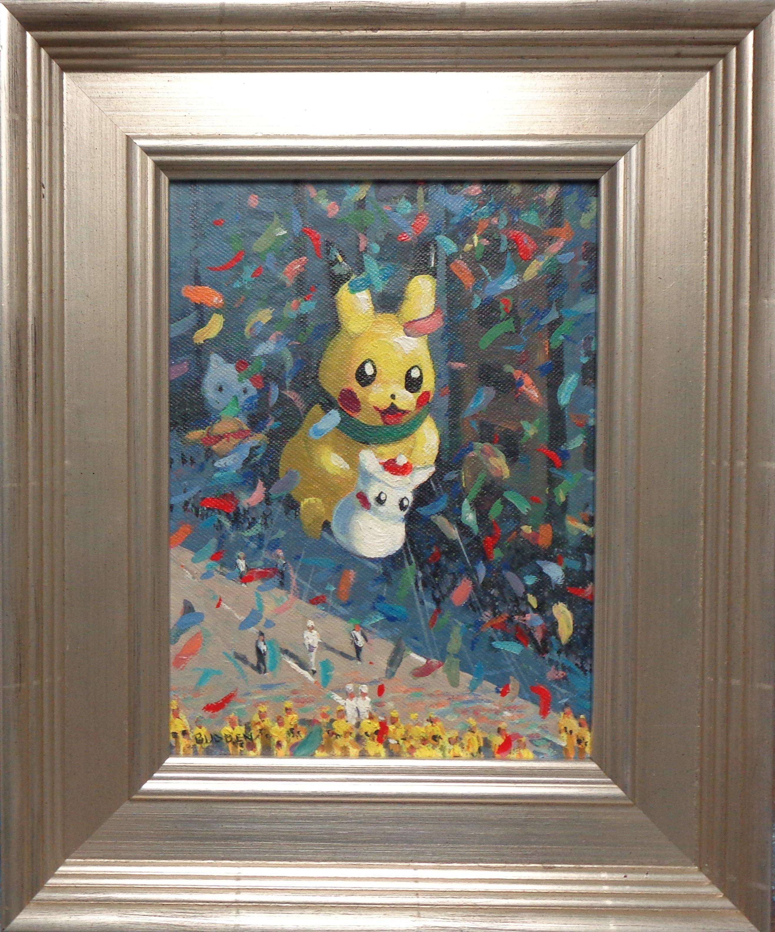 NYC Landscape Oil Painting Michael Budden Macy's Parade Series Pikachu