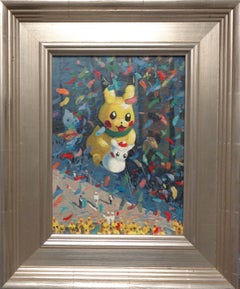 NYC Paesaggio dipinto ad olio Michael Budden Macy's Parade Series Pikachu