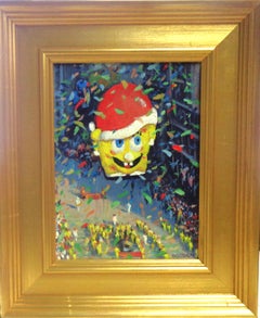 NYC Paesaggio dipinto ad olio Michael Budden Macy's Parade Series Sponge Bob