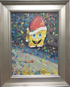 NYC Landscape Oil Painting Michael Budden Macy's Parade Series Sponge Bob