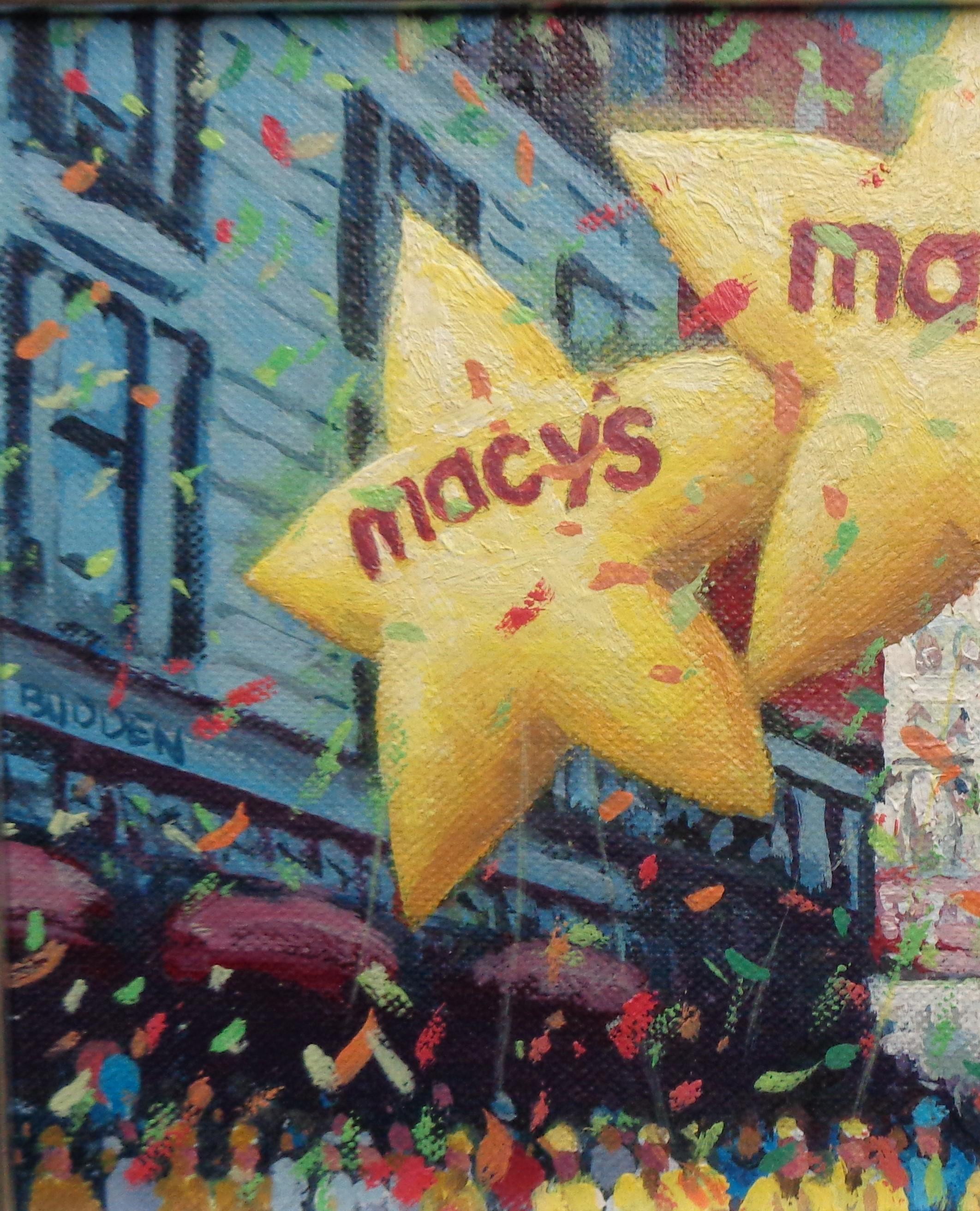   NYC Landscape Oil Painting Michael Budden Macy's Parade Sonic & Stars Study For Sale 2