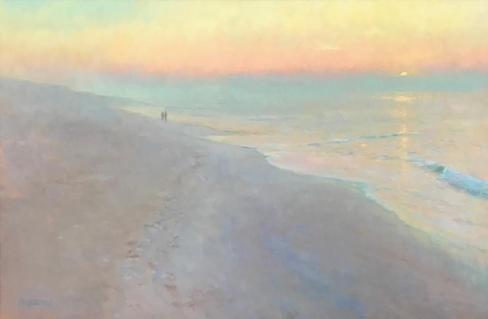  Ocean Beach Seascape Oil Painting Mystical Morning by Michael Budden 1