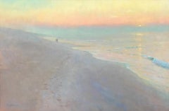 Ocean Beach Seascape Oil Painting Mystical Morning by Michael Budden