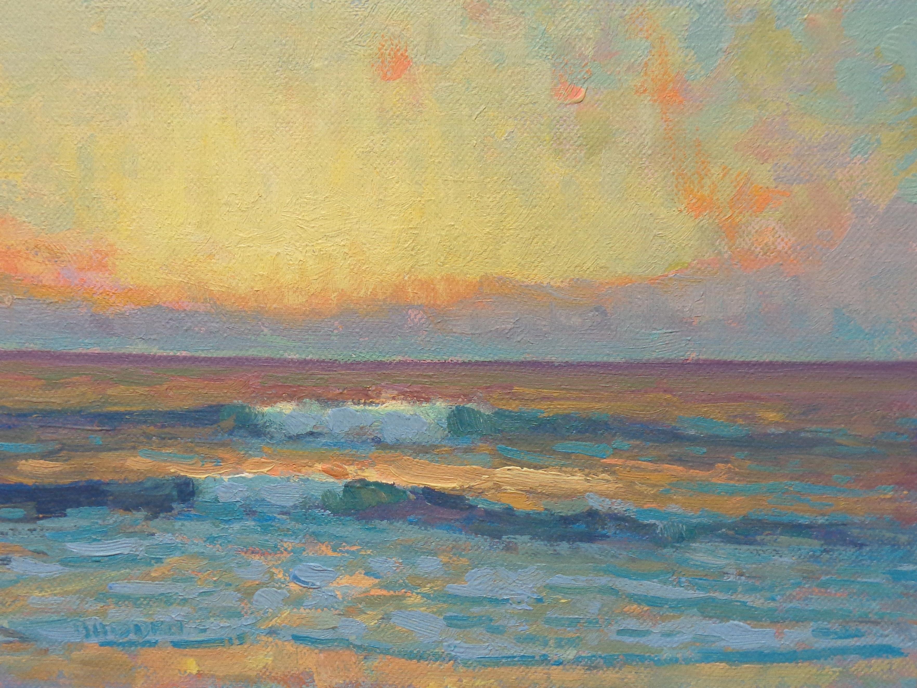 Ocean Beach Seascape Study Oil Painting  by Michael Budden Sunrise Series For Sale 1