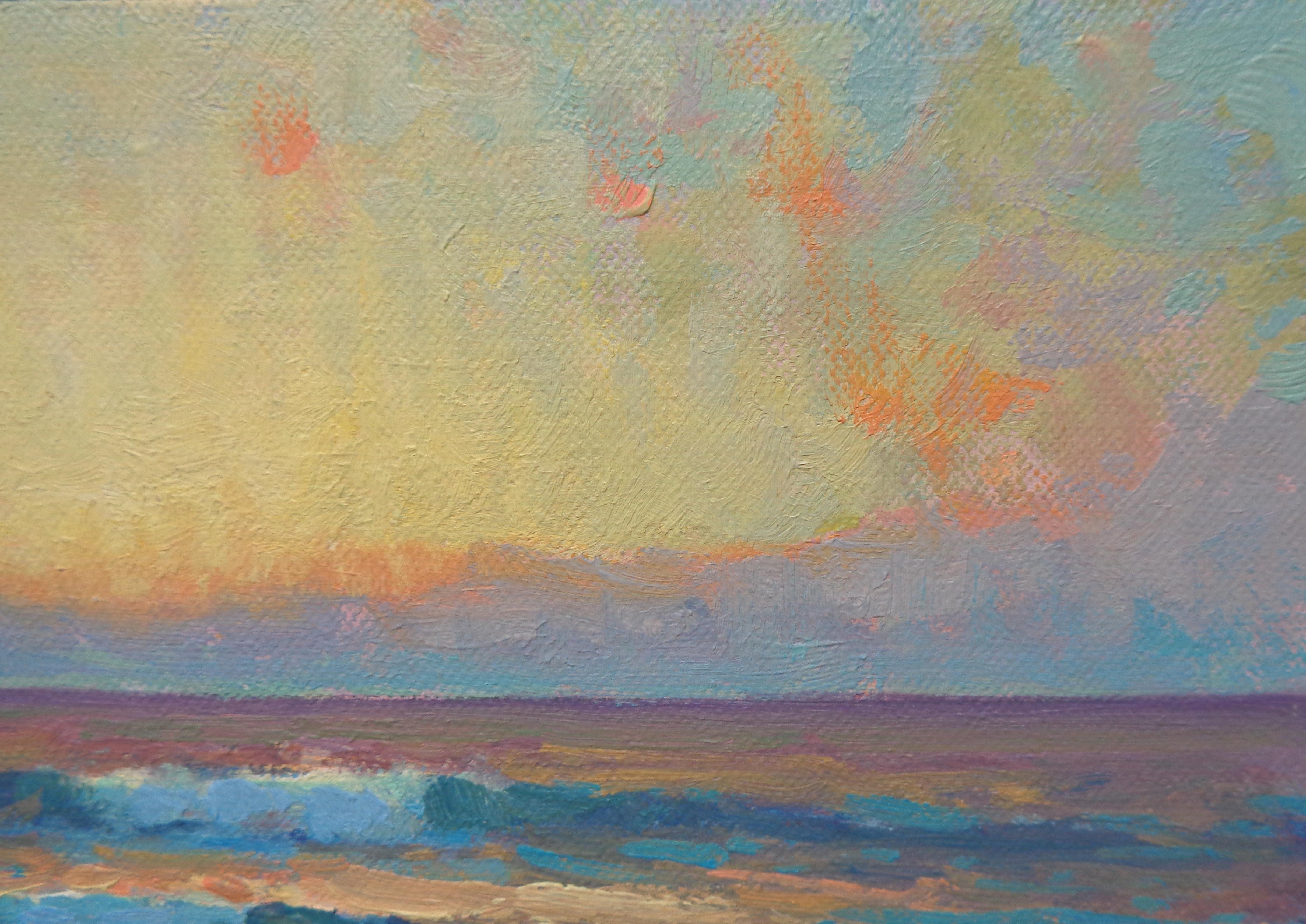 Ocean Beach Seascape Study Oil Painting  by Michael Budden Sunrise Series For Sale 4