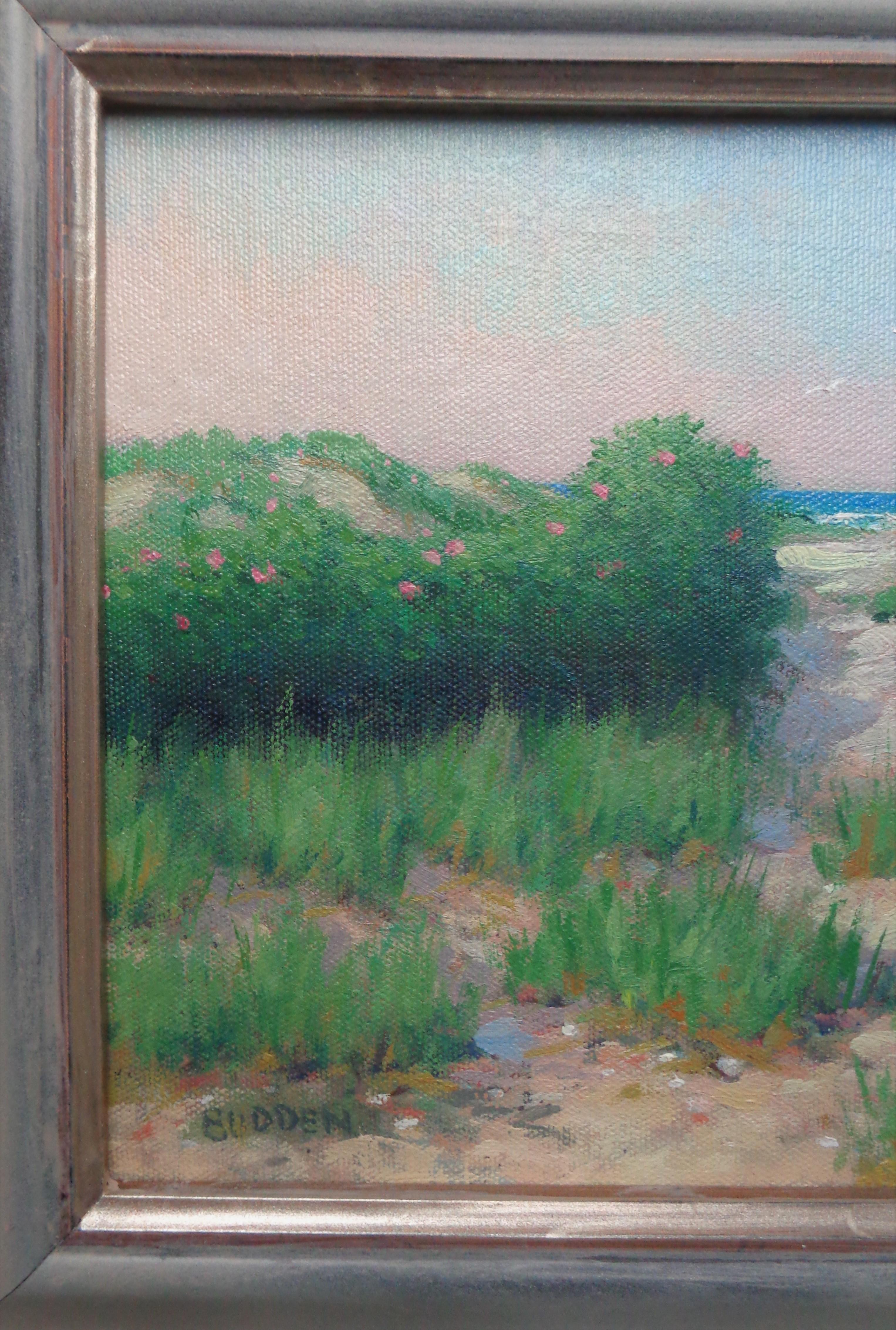 Océan Peinture impressionniste de paysage marin Michael Budden Chemin de plage en vente 2