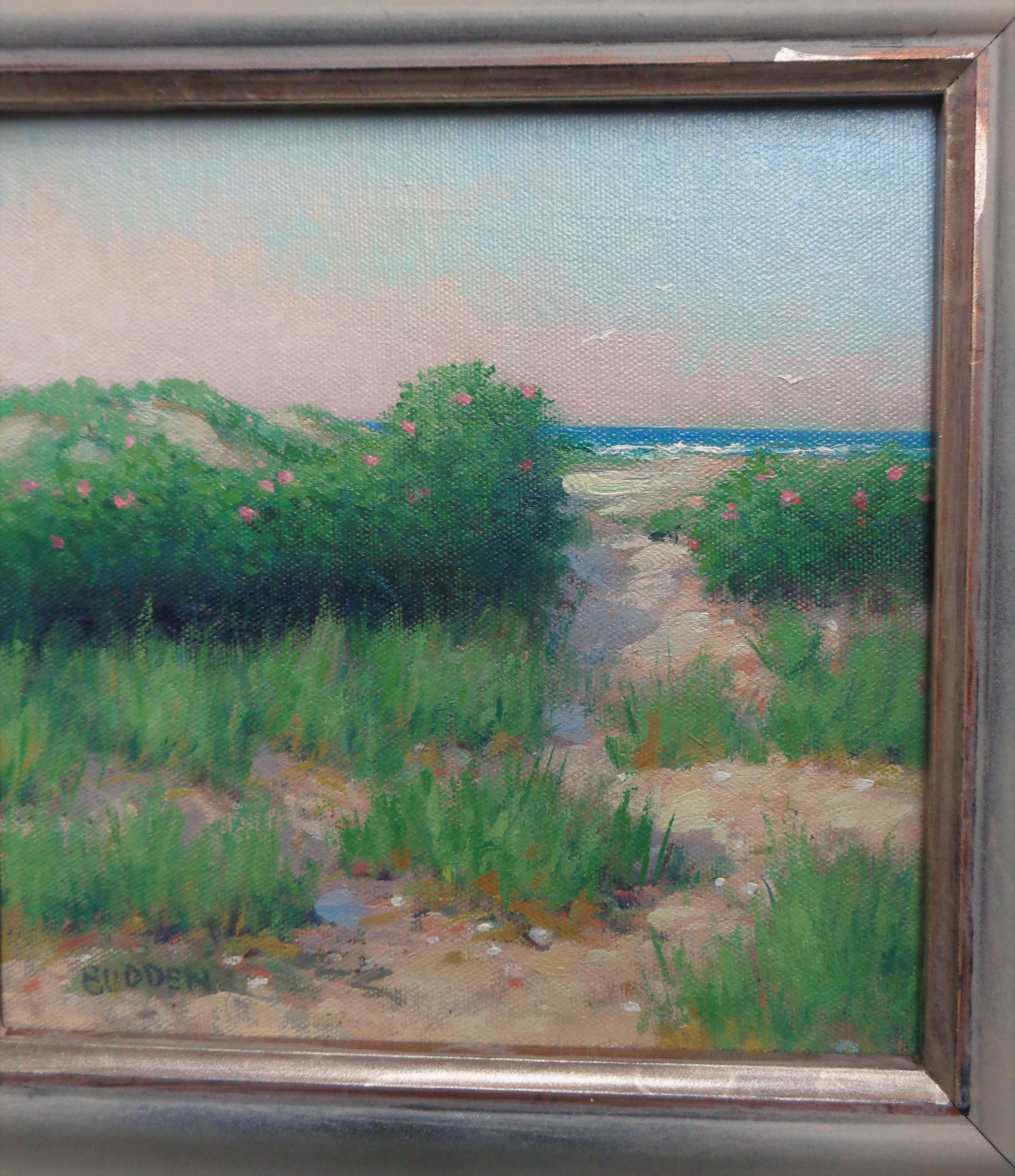 Paesaggio marino impressionistico dipinto da Michael Budden Sentiero della spiaggia in vendita 3