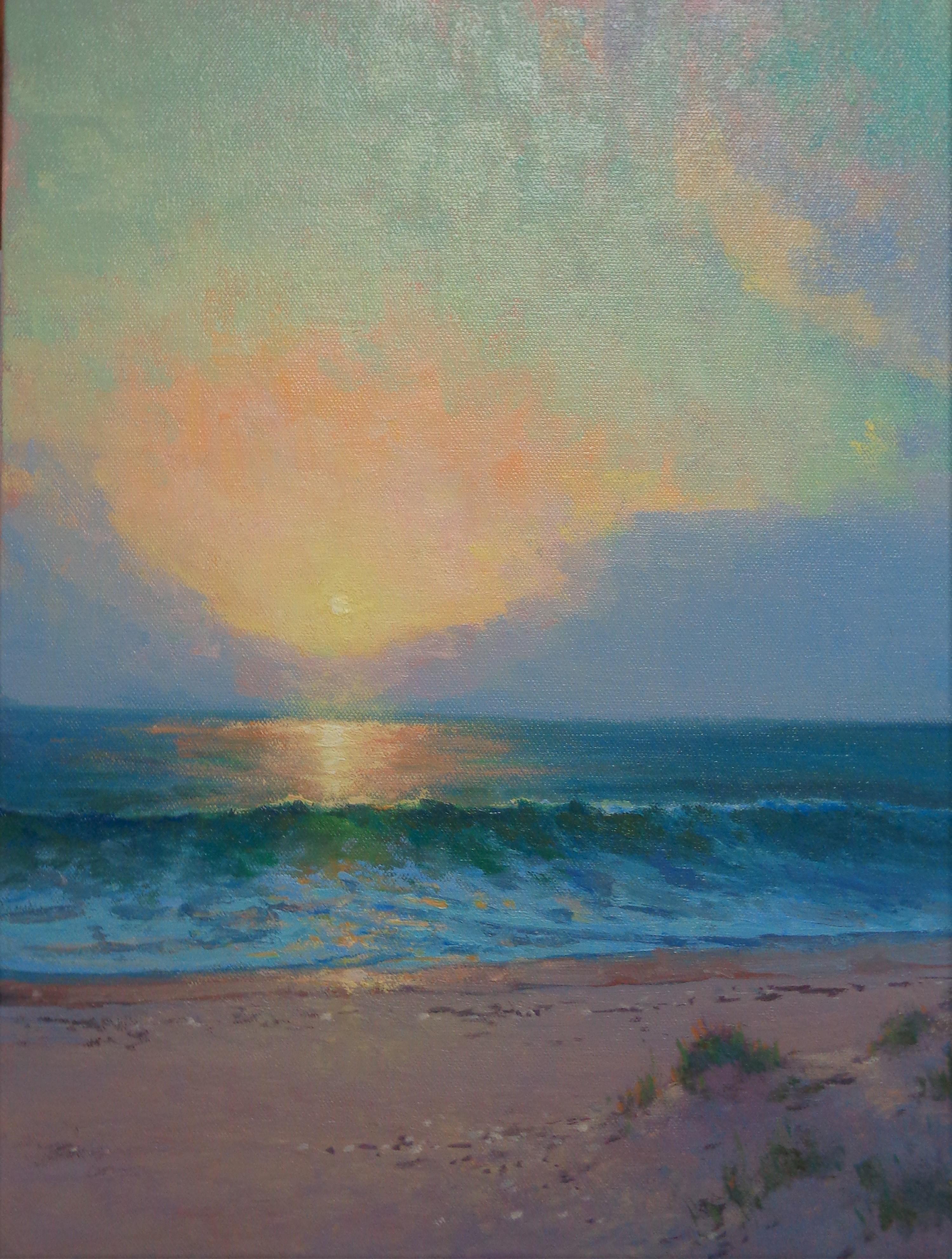 Ocean Impressionistic Seascape Painting Michael Budden Magical Moment For Sale 2