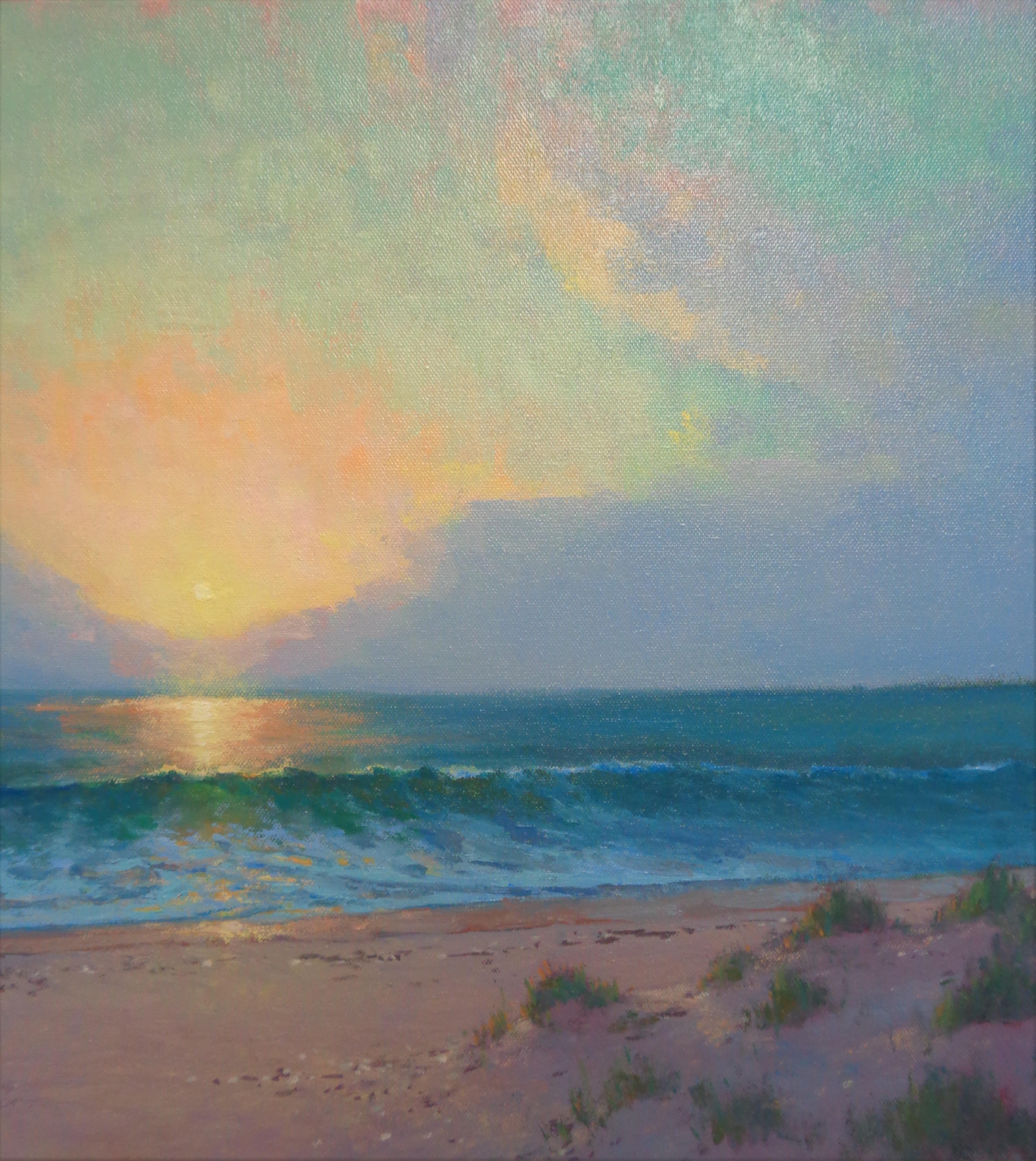 Ocean Impressionistic Seascape Painting Michael Budden Magical Moment For Sale 3