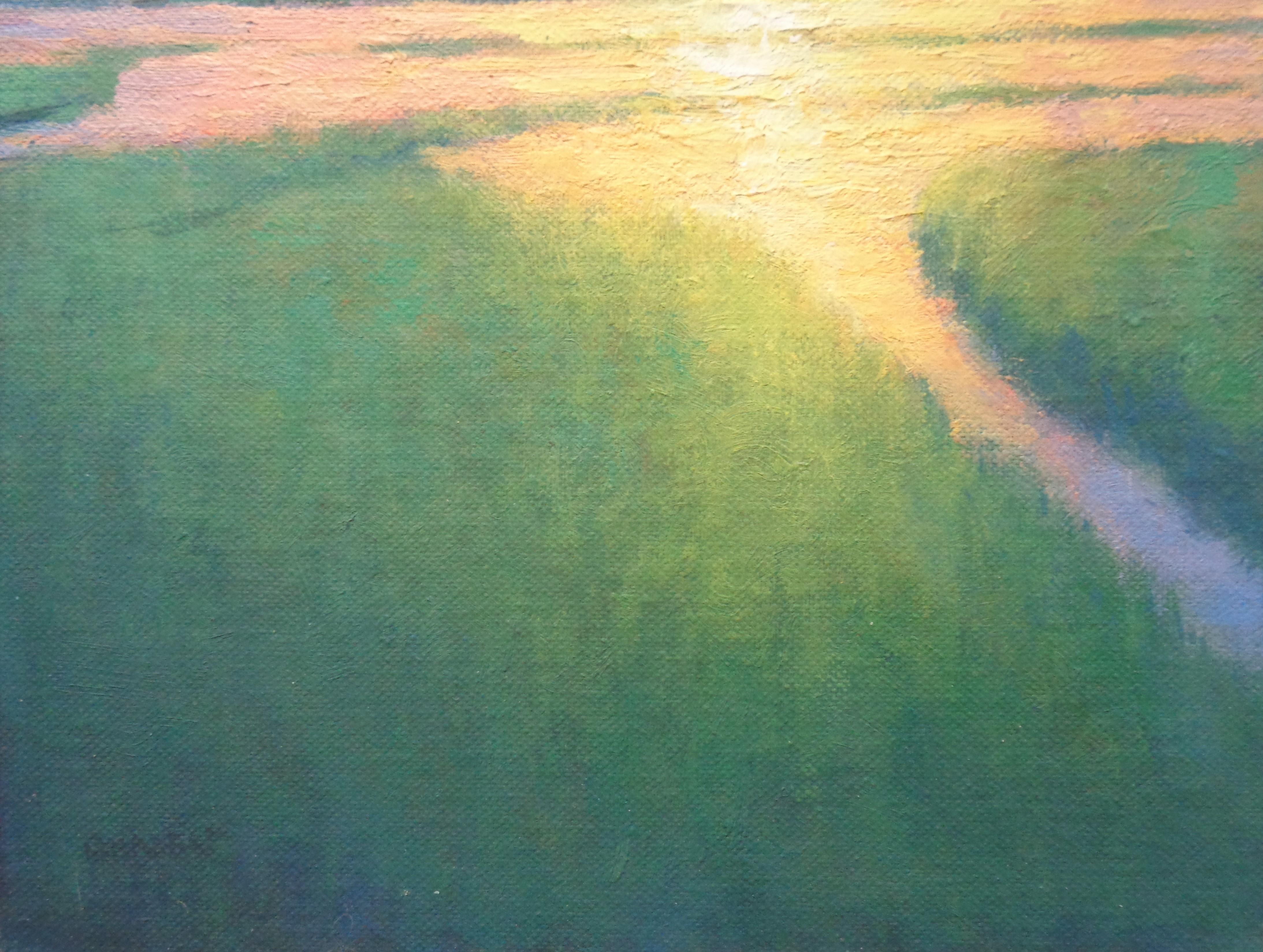 Oceano Pittura impressionistica di paesaggio marino Michael Budden Morning Marsh Light II in vendita 3