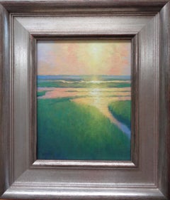 Oceano Pittura impressionistica di paesaggio marino Michael Budden Morning Marsh Light II