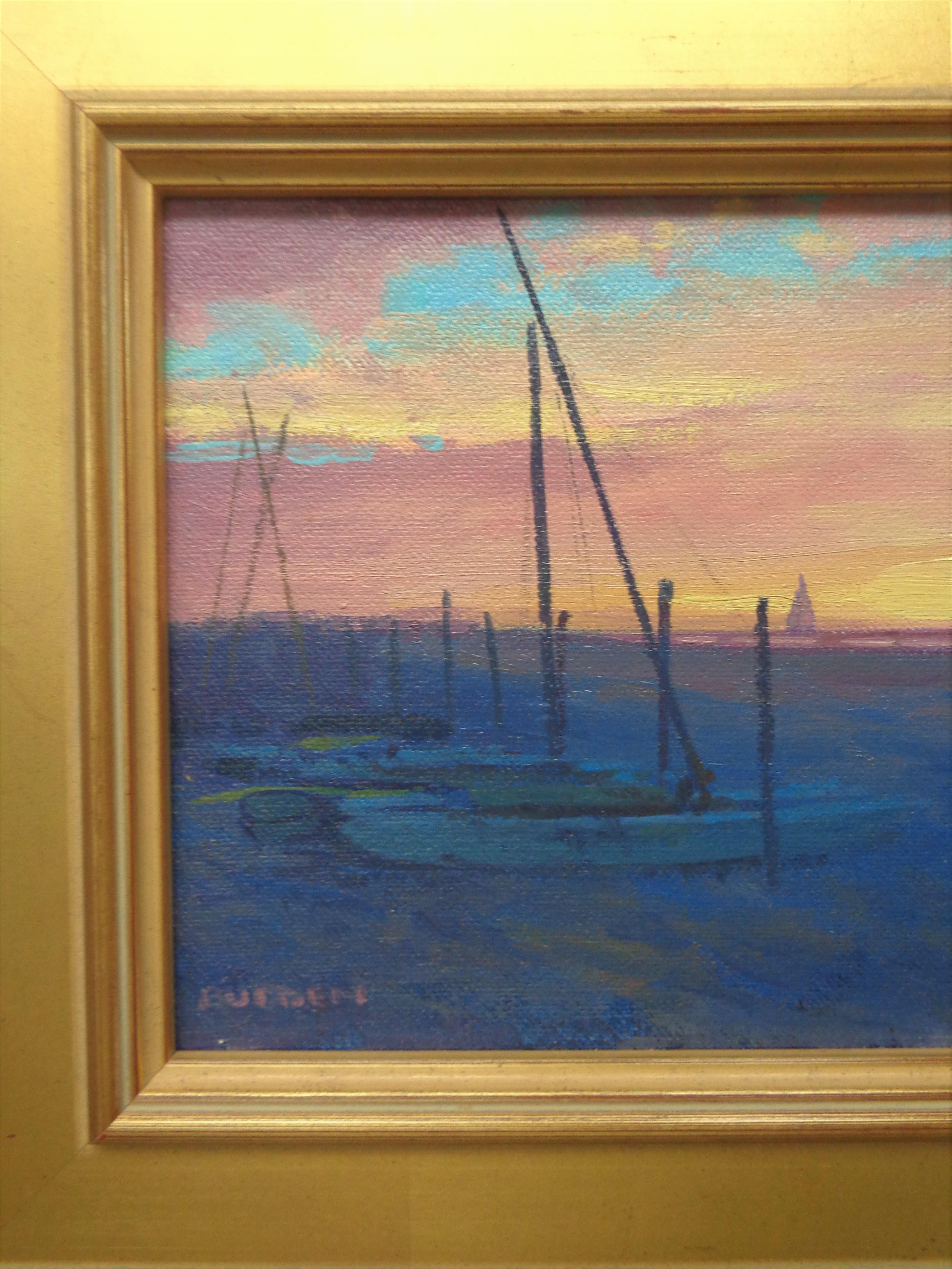  Realistic Seascape Oil Painting Michael Budden Majestic Morning For Sale 1