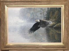  Peinture réaliste d'un paysage animalier avec aigle Bald Eagle de Michael Budden