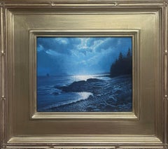  Meereslandschaft Nocturne, Ölgemälde des Künstlers Michael Budden, Moonlight Shimmer ME