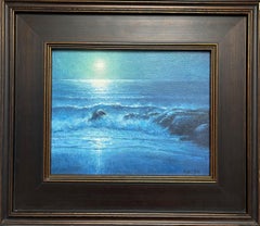 Seascape Nocturne Oil Painting Artist Michael Budden Mystical Moonlight