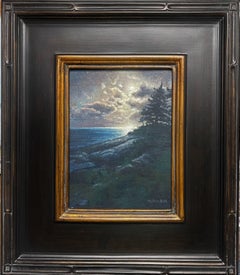 Meereslandschaft Nocturne, Ölgemälde des Künstlers Michael Budden, Opalescent Evening Maine