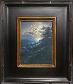  Seascape Nocturne Oil Painting Artist Michael Budden Opalescent Evening Maine