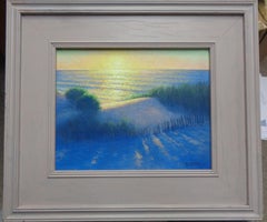 Pittura ad olio con paesaggio marino Artista pluripremiato Michael Budden Glorious Light