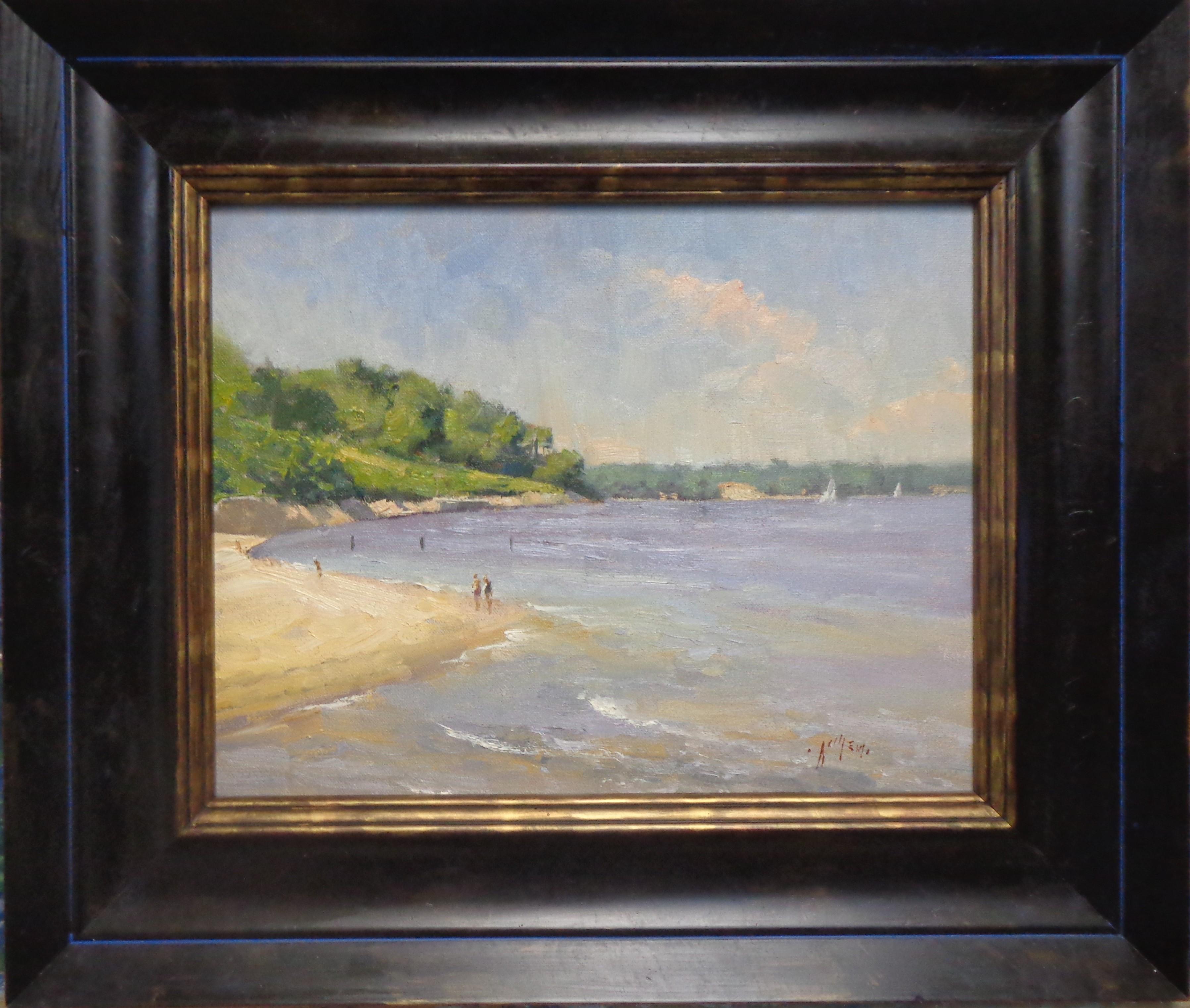 Meereslandschaft, Gemälde des amerikanischen Impressionisten Paul Bachem im Angebot 1