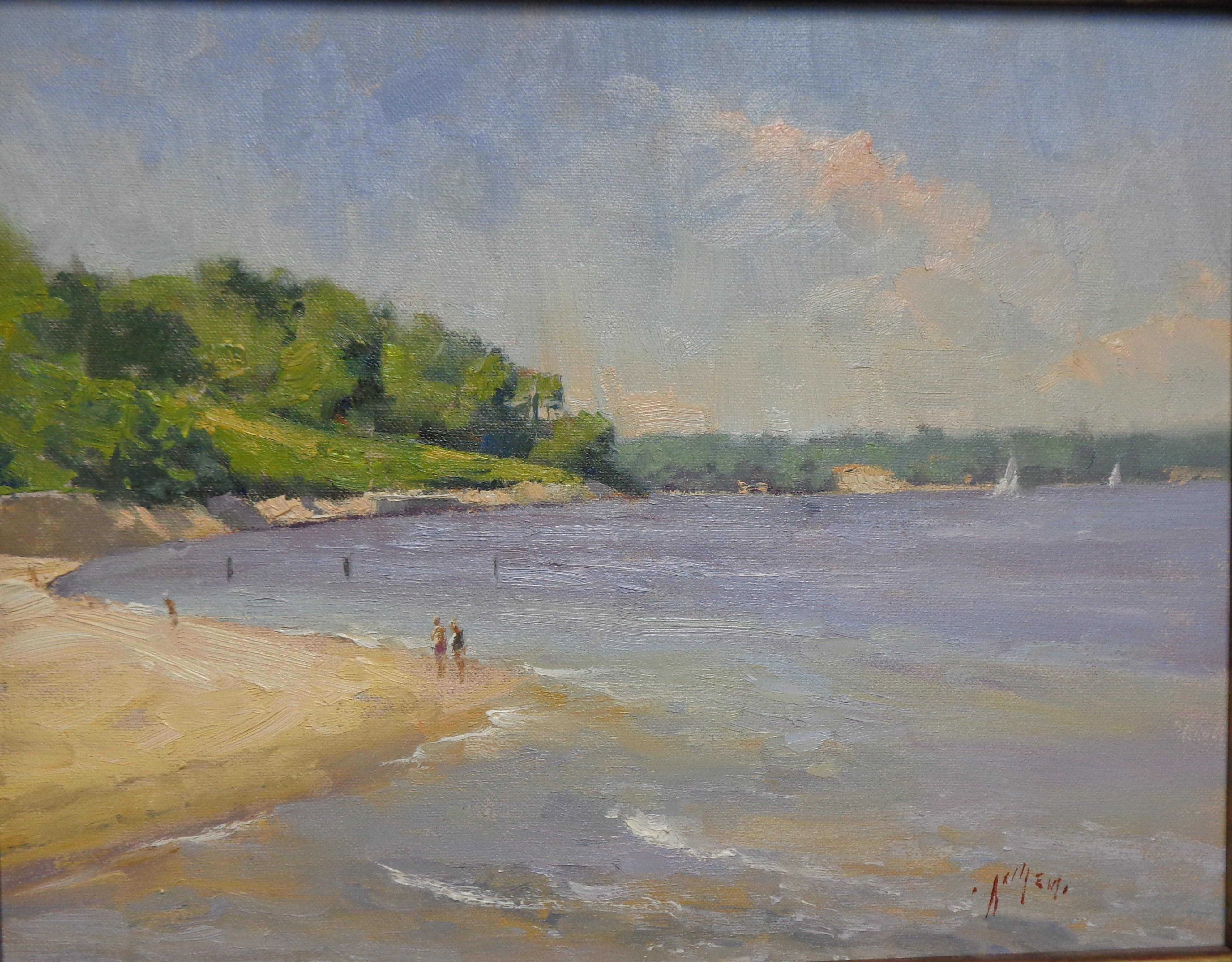 Meereslandschaft, Gemälde des amerikanischen Impressionisten Paul Bachem im Angebot 2