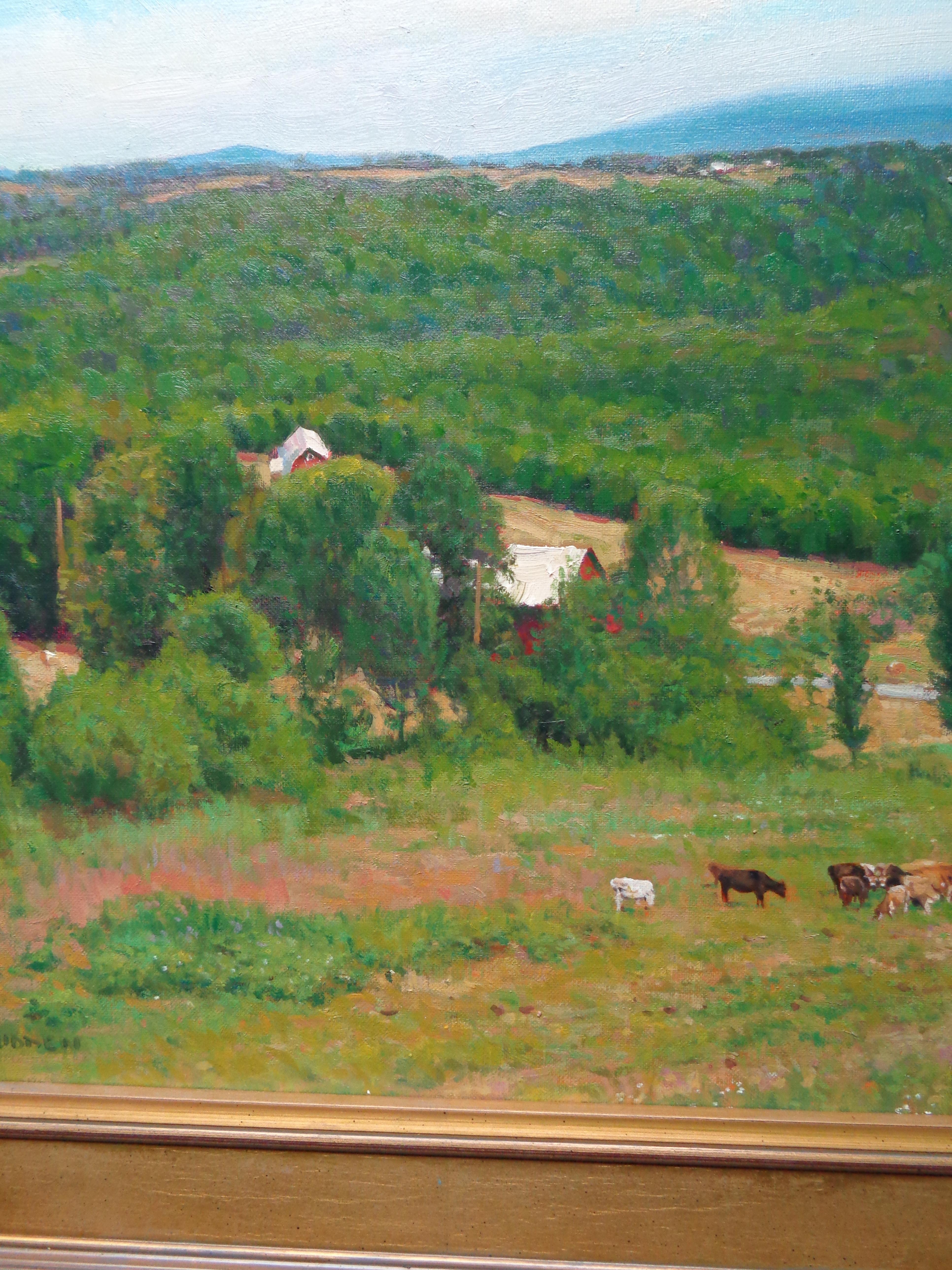Summer Landscape Cows Salmagundi Club Award Winning Oil Painting Michael Budden For Sale 1
