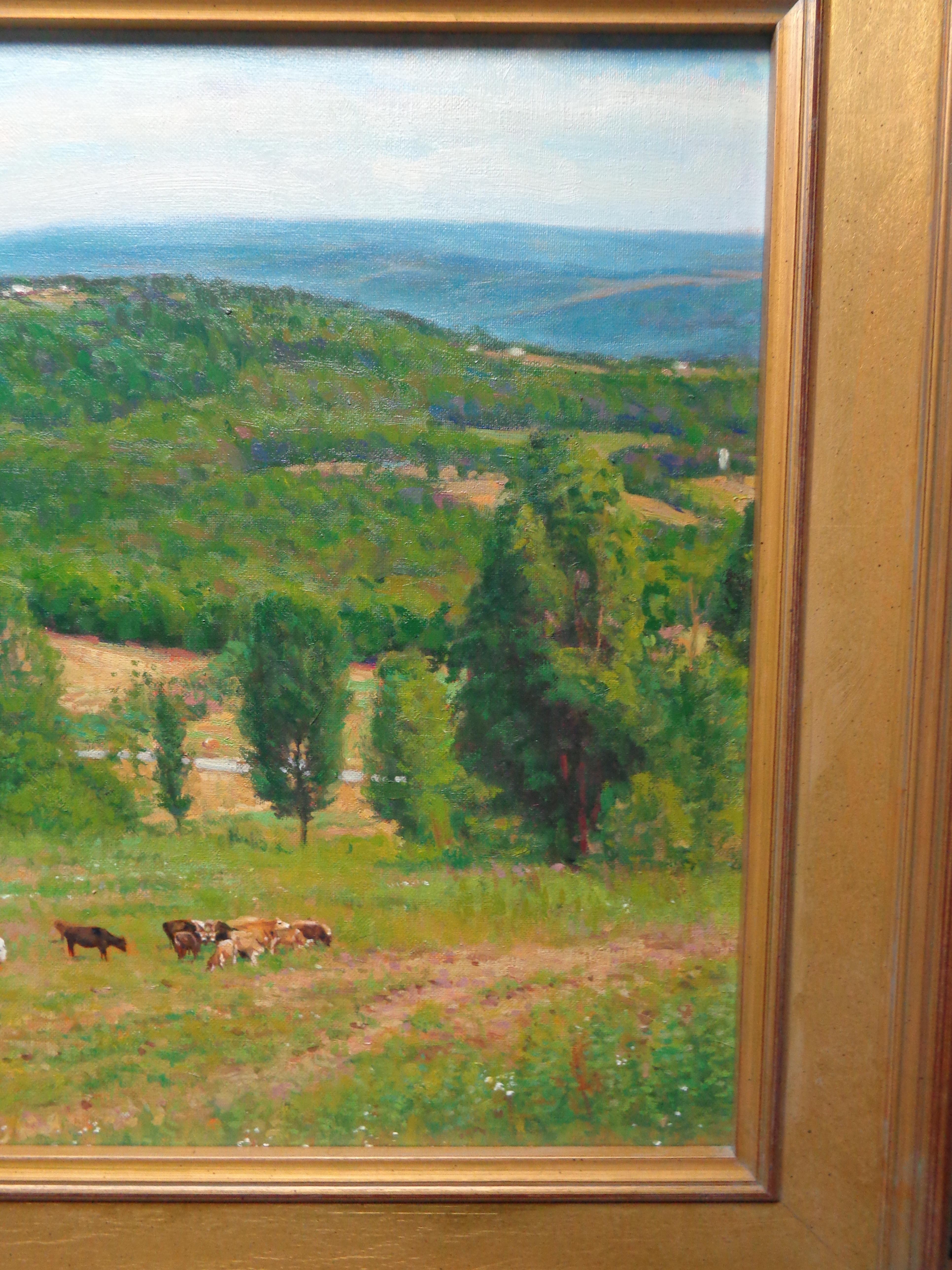 Summer Landscape Cows Salmagundi Club Award Winning Oil Painting Michael Budden For Sale 2
