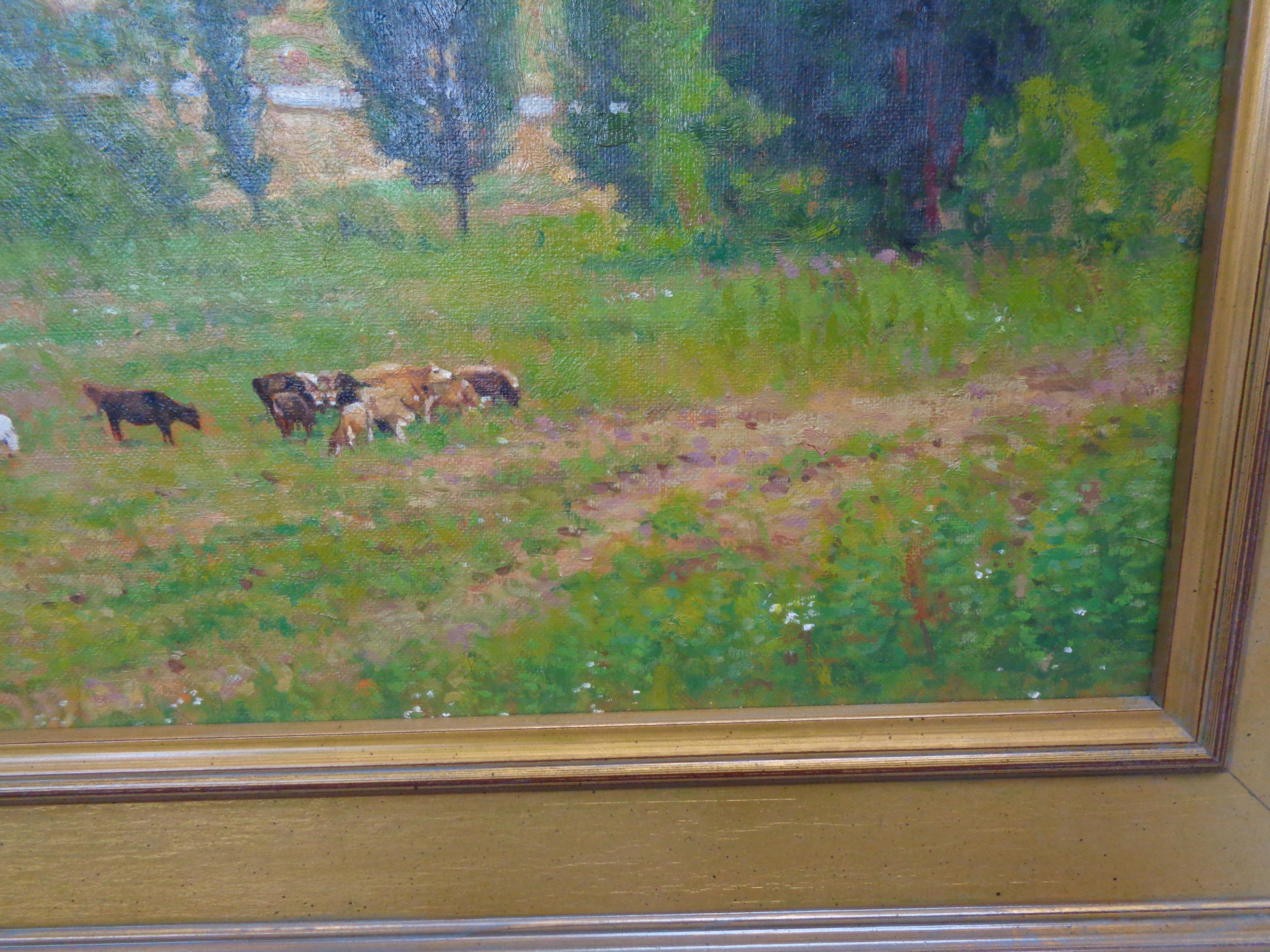  Summer Landscape Cows Salmagundi Club Award Winning Oil Painting Michael Budden For Sale 6